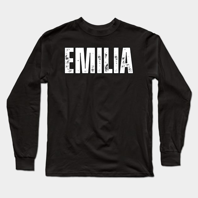 Emilia Name Gift Birthday Holiday Anniversary Long Sleeve T-Shirt by Mary_Momerwids